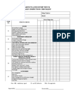 Articulated Dump Truck Daily Inspection Checklist