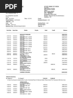 Statement of Account: State Bank of India