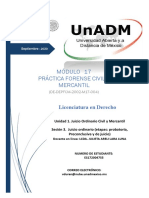 Módulo 17 Práctica Forense Civil Y Mercantil: Licenciatura en Derecho