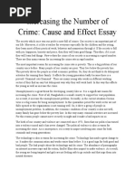 Increasing The Number of Crime Cause and Effect Essay