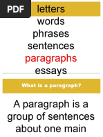 Paragraph and Topic Sentences