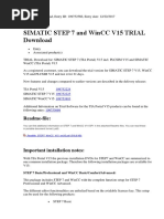 Simatic Step 7 and Wincc V15 Trial Download: Readme-File