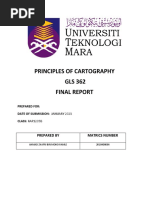 Principles of Cartography GLS 362 Final Report: Prepared by Matrics Number