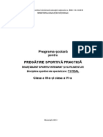 Programe Scolare Pregatire Sportiva Practica FOTBAL cls.3-4