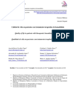 Calidad de Vida en Pacientes Con Tratamiento Terapéutico de Hemodiálisis