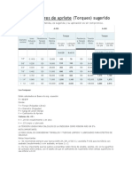 Tabla de Torqueo Suministro Tornilleria A-490