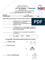 1st Summative TEst in PE and HEalth 3