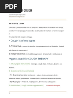 Drugs For Cough: - Cough Is of Two Types