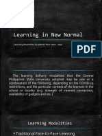 Learning in New Normal: Learning Modalities Academic Year 2020 - 2021