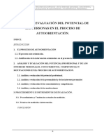 Análisis y Evaluación Del Potencial Profesional en El Proceso de Autoorientación