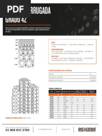 Tabla de Propiedades de Varilla Corrugada Grado 42