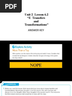 Unit 2 Lesson 6.2 "E Transfers and Transformations": Answer Key