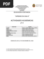 Actividades Academicas 2° F: Educacion A Distancia "Aprende en Casa Ii"