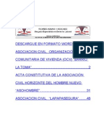 Acta Constitutiva Asociacion Civil de Vivienda OCV La Toma 