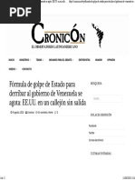 Fórmula de Golpe de Estado para Derribar Al Gobierno de Venezuela Se Agota - EE - UU. en Un Callejón Sin Salida - Cronicón