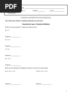 CADERNO DE EXERCÍCIOS DE MATEMÁTICA 9ano