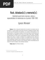 Rock Dictaduras y Memorias - Por Ignacio Wonsiak