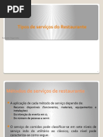 Tipos de Serviço Do Restaurante