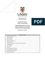 GENS9003/PSYC1023 Abnormal Psychology: Faculty of Science School of Psychology