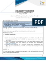 Guía de Actividades y Rúbrica de Evaluación - Unidad 2 - Tarea 2 - Aplicación de Recursos en Línea Herramientas