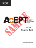 Acept Sample Test: Unofficial Publication