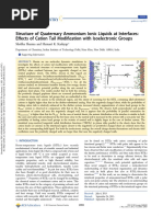 Structure of Quaternary Ammonium Ionic Liquids at Interfaces: E Ffects of Cation Tail Modification With Isoelectronic Groups