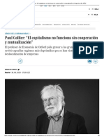 Paul Collier - "El Capitalismo No Funciona Sin Cooperación y Mutualización" - Negocios - EL PAÍS