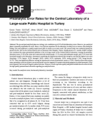 Preanalytic Error Rates For The Central Laboratory of A Large-Scale Public Hospital in Turkey