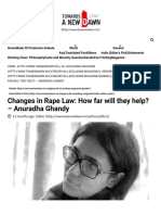 Changes in Rape Law - How Far Will They Help - Anuradha Ghandy - Towards A New Dawn