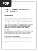 Rights and Responsibilities in Light of Quran