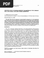 Identification of Pharmacokinetic Parameters of Two Compart-Ment Open Model With First Order Absorption