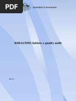 BSBAUD501 Initiate A Quality Audit: Release: 1