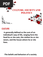 Culture Society and Politics My