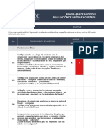 Programa de Auditoría para La Evaluación de La Ética y Control Del Fraude