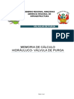 Memoria de Cálculo Hidráulico - VÁLVLAS DE PURGA