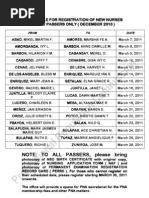 Initial Registration Schedule For New Nurses in Cebu