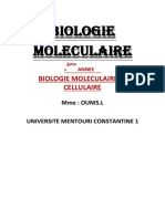 CHAPITRE 2 BIOLOGIE MOLECULAIRE Mme OUNIS