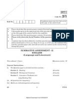 SET-1 Series JSR: Summative Assessment - Ii English (Language and Literature)