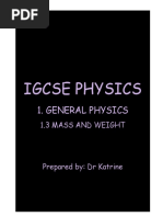 1 General Physics - 1.3 Mass and Weight