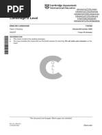 O Level English O/n 2020 Insert 22