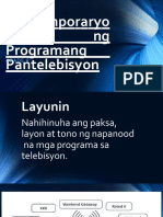 Kontemporaryo NG Programang Pantelebisyon: Grade 8