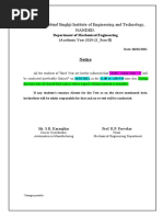 Notice - AIM ISE Class Test I