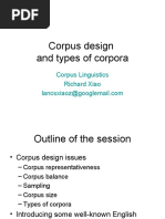 Corpus Design and Types of Corpora