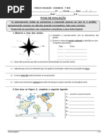 Teste 7º Ano Geografia Localização Relativa e Absoluta