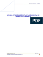 4.manual Proceso Explotacion Minera Mina Cielo Abierto Areas Extraccion Mineral Parametros Geometricos Diagrama Flujo