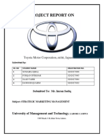 Project Report On: Toyota Motor Corporation, Japan