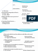 Metal Corrosion - MCQs