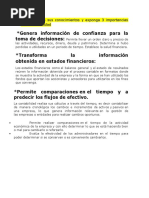 Aplique Según Sus Conocimientos y Exponga 3 Importancias de La Contabilidad