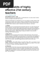 Eight Habits of Highly Effective 21st Century Teachers