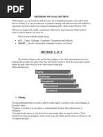 Methods of Goal Setting: Method 1: 4C F